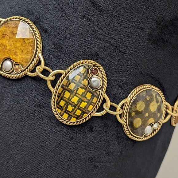 Chico's Antique Gold Tone Embellished Belt - Picture 3 of 6